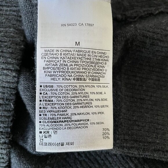 Banana Republic Size M Gray Cotton Silk Quarter Snap Mock Neck Pullover Sweater - Picture 7 of 10